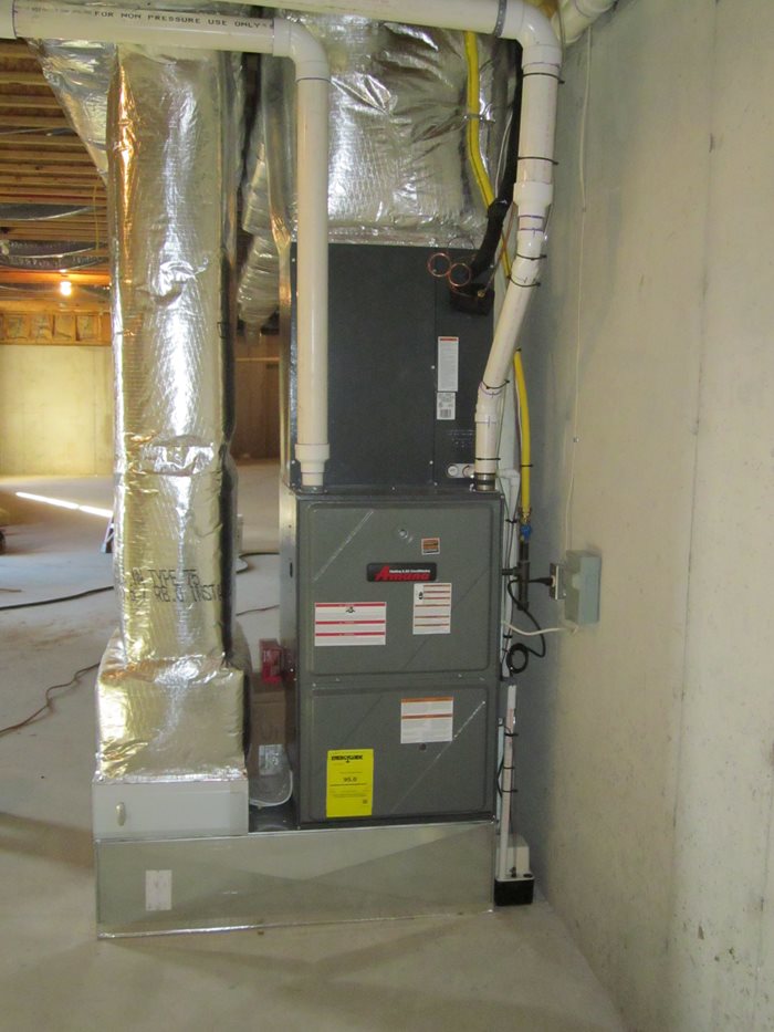 Amana Gas furnace new construction installation