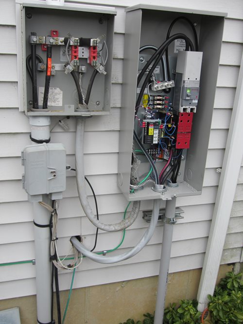 Generac residential generator install transfer switch