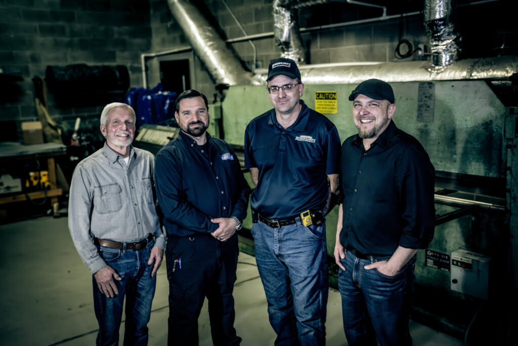 burkholders hvac commercial team group shot jack seipel chris weibel erik pfeifly eric serfass